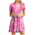 thumbnail image 2 of Costumes d'Halloween Aguichant pour Femmes Robe de Soirée Mode Imprimé Vintage Manches Courtes Col Rond Robe pour Femmes 2023 en Liquidation, 2 of 6