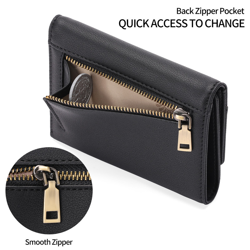 GAEKEAO Women's RFID Blocking Leather Trifold Wallet photo 5
