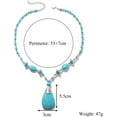 thumbnail image 5 of Turquoise Necklace, Boho Long Beaded Necklace with Vintage Ethnic Bohemian Turquoise Pendant - Statement Western Jewelry Gifts for Women, 5 of 5