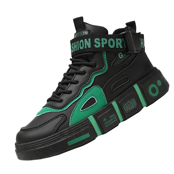 NOKIO Men's Fashion Sneakers High Top Skate Shoes Versatile Street Sport Shoes with Adjustable Strap, Lightweight 𝖫a𝖼e Up Running Shoes Cushion Thick Sole Shoes