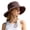 Brown, variant on Women's Leopard Print Bucket Hat, Frayed Wide Brim Sun Hat, Adjustable Chin Strap Cap for Vacation, Hiking, Beach & Outdoor Activities White One Size