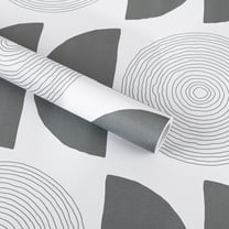 Abyssaly Peel and Stick Wallpaper 17.3 in × 118.1 in Modern Wall Paper Beige and Black Geometric Self-Adhesive Removable Wallpaper for Home Decor