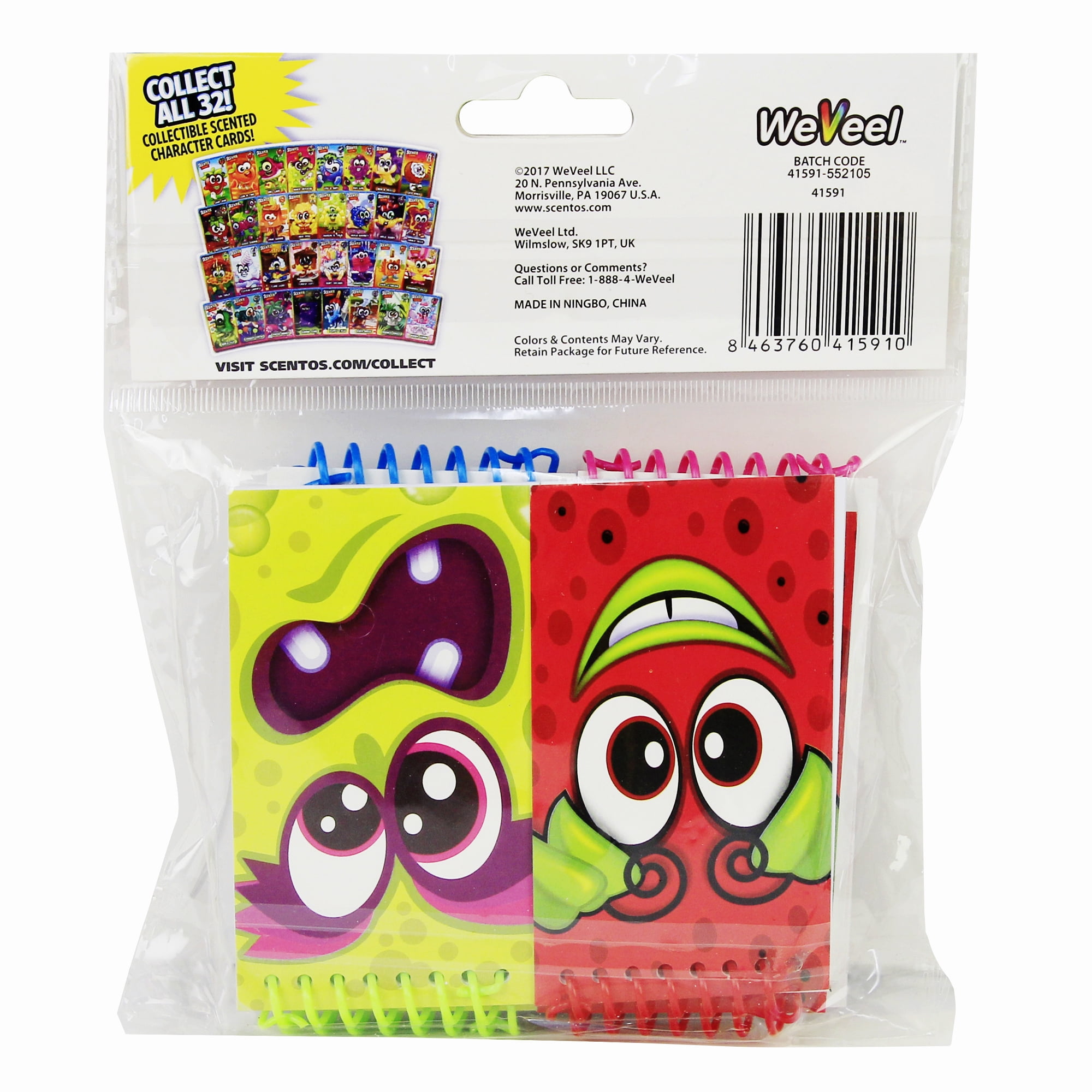 Scentos Scented Multicolor Notebook Party Favors, 8 Pack