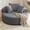 Grey, variant on 37" Round Boneless Chair with Pillow, Beanbag Cloud Sofa Flannel Fabric Modern Accent Chair for Reading Nook, Bedroom (White)