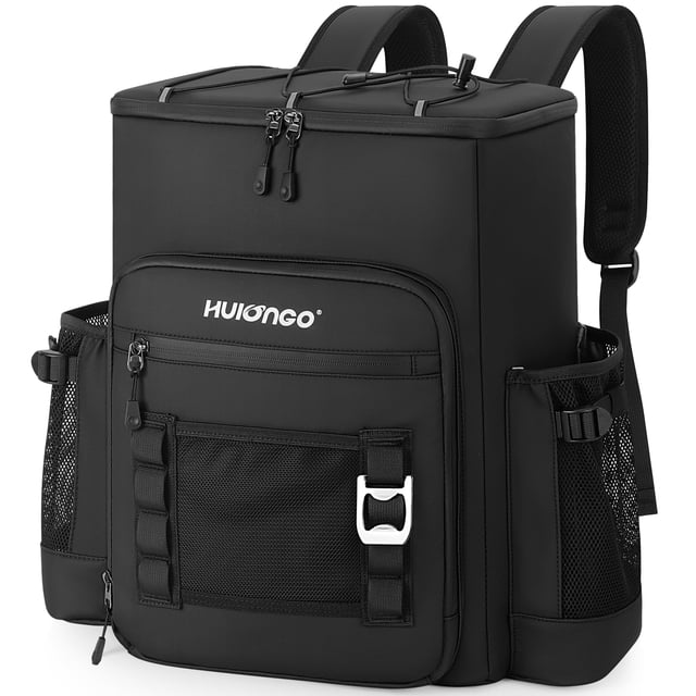 Mochila Térmica Hulongo Grande para 52 Latas Impermeable 30L Negra