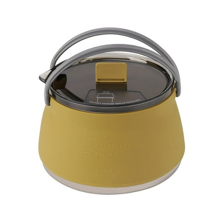 

Outdoor Camping Kettle Portable Folding Silicone Kettle Tea Pot Coffee Pot 1 Liter Multifunctional Travel Pot