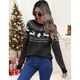thumbnail image 2 of Cogild Ugly Christmas Sweaters for Womens Tree Gingerbread Man Pattern Sweaters Crew Neck Knitted Sweaters for Womens Warmth Winter Tops, 2 of 7