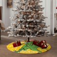 thumbnail image 4 of Daiia T-Rex Playing Football Drawing Merry Christmas Tree Skirt , Xmas Large Lace-up Tree Skirt, Santa Snowflakes Rustic Home Decorations New Year Party Farmhouse Decor-36", 4 of 6