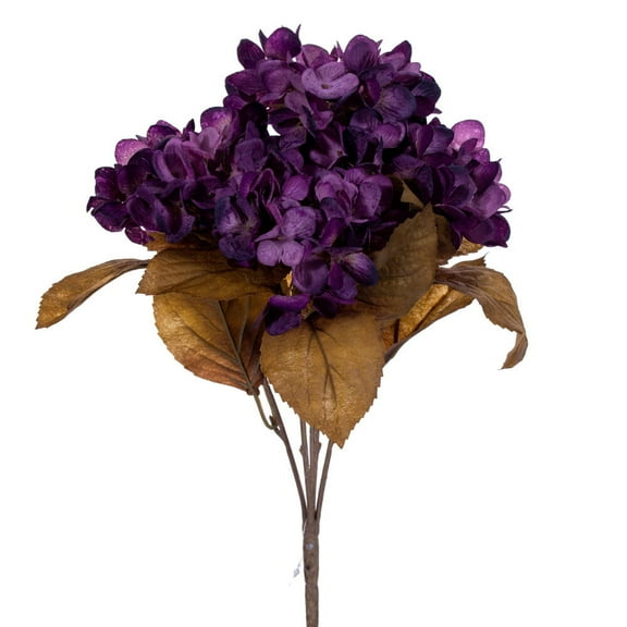 16.5" Dark Purple Hydrangea Bush 2/Bag