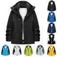 thumbnail image 2 of Rain Jacket for Men Casual Waterproof Raincoat Lightweight Rain Jackets Outdoor Travel Hiking Rain Coat Windbreaker with Hood, 2 of 3