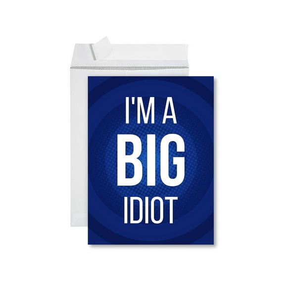 Koyal Wholesale Funny I'm Sorry Jumbo Card I'm A Big Idiot Blank I'm Sorry Greeting Card with Envelope 1-Pk