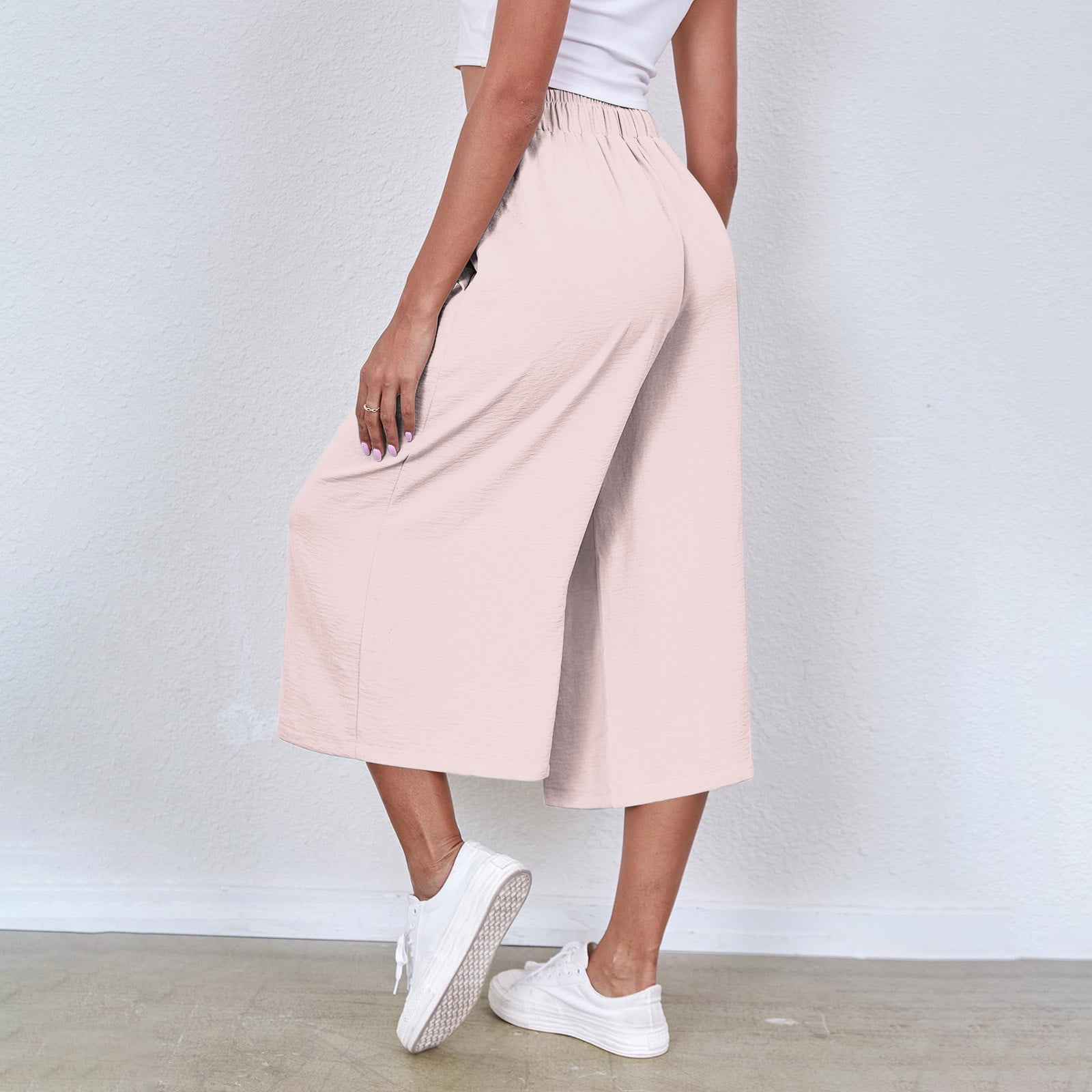 Penkiiy Womens Capri Pants Summer Beach Pants Linen Style Penkiiy Womens Capri Pants Summer Beach Pants Linen Style