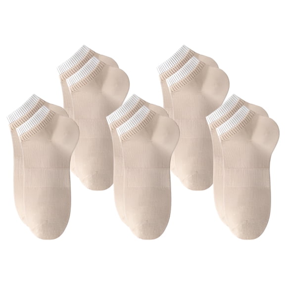 TELOLY 5Pairs Mens Ankle Socks9-13Mens Ankle Socks Size 9-11 Men's Socks ,Khaki