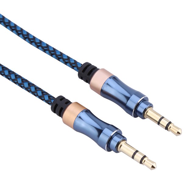 Cable de audio auxiliar de 3.3 pies NikouMX macho a macho 3.5 mm azul