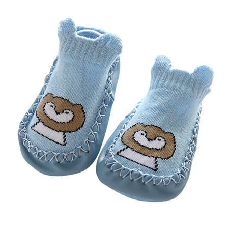 

Journey Baby s Floor Socks Cartoon Design Knitted Upper Slip-on Shoes for Toddler(Blue 12cm)