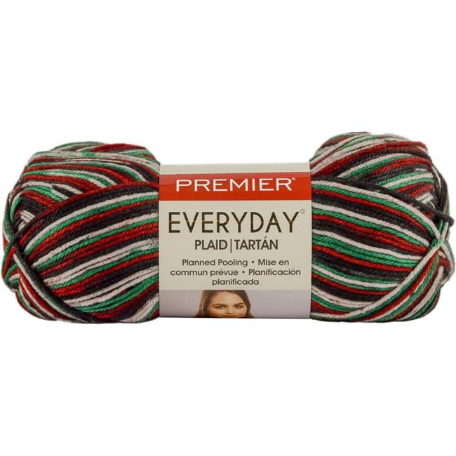 Premier Yarns 107317 Everyday Plaid Yarn Red Green