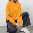 thumbnail image 5 of Women Sweatshirts Women's Hoodies Sweatshirts Modern Bow Design Pullover for Women Long Sleeve OffShoulder Sportswear 2025 Version Orange M, 5 of 5