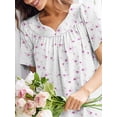 thumbnail image 4 of Avidlove Cotton Nightgowns for Women with Pocekts Short Sleeve House Dress Floral Printed Night Gown Sleepwear Lounge Mumu Dress, 4 of 5