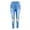 Blue, variant on Augper Women's High Waisted Ripped Raw Hem Skinny Jeans Distressed Cut Out Pants