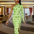 2024 Frog Prince Maxi Dress Long Sleeve Cute Animal Print Night Club