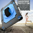 thumbnail image 6 of Allytech iPad Case 9th 8th 7th Gen Case, iPad 10.2" Case 2021 2020 2019, Military Grade Protection Swivel Stand Hand Shoulder Strap Shockproof Case Cover for Apple iPad 9 8 7 Gen - Black Blue, 6 of 6