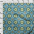 thumbnail image 3 of oneOone Polyester Spandex Teal Blue Fabric Asian Mosaic Quilting Supplies Print Sewing Fabric By The Yard 56 Inch Wide, 3 of 4