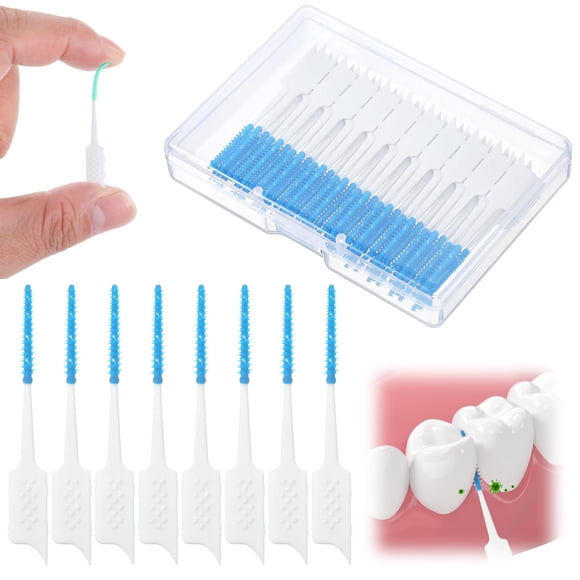 FNANJWQ Palillos de hilo dental de silicona, 200 piezas, suaves