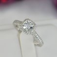 thumbnail image 4 of 3.02ct Halo Cushion Cut Bridal Wedding Engagement Ring Diamond Simulated 925 Sterling Silver Anniversary Ring SKU:00141, 4 of 5
