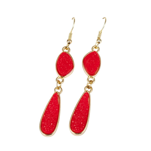 Sonducket 1 par de pendientes colgantes, accesorios de joyería elegantes, suministro a juego de ropa, regalos femeninos, pendientes de aleación chapados Ropa, zapatos y accesorios Miscelánea Rojo Sonducket AP009626-01B