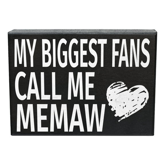 JennyGems My Biggest Fans Call Me Memaw Sign, 8x6 Inch Wood Sign, Gifts for Memaw, Memaw Decor, Memaw Gifts, Memaw Birthday Gifts