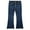 Blue-2487, variant on KIDSCOOL SPACE Big Girls Jeans,Raw Edge 3 Buttons Stretchy Bell-bottom Denim Pants,Blue,8-9 Years