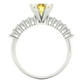 thumbnail image 4 of 1.05ct round cut yellow Zircon 18k white gold Bridal Wedding Engagement Promise Anniversary Ring for Women size 9.25, 4 of 7