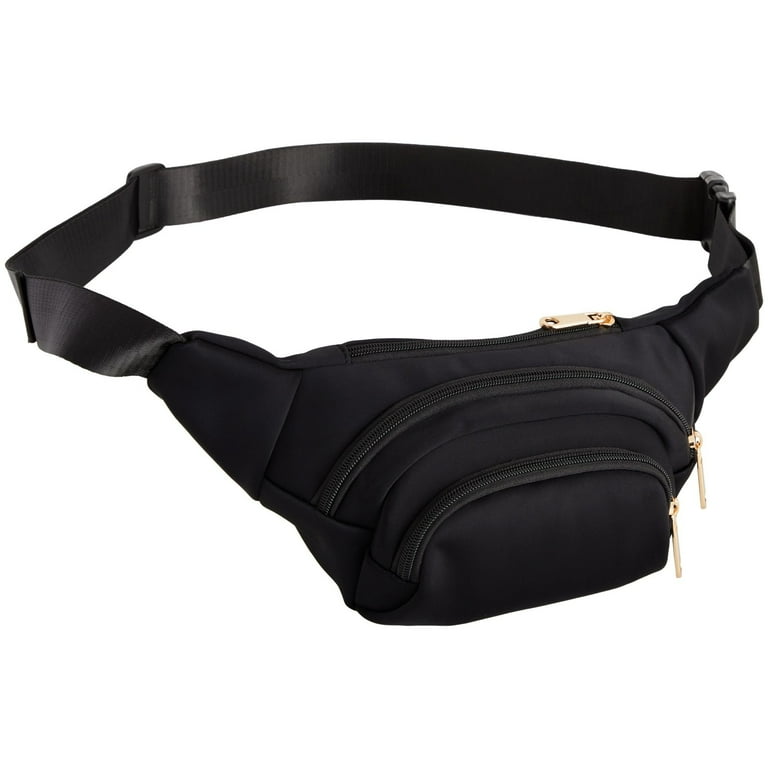 Zodaca Plus Size Black Fanny Pack, Crossbody Bag with Zodaca Plus Size Black Fanny Pack, Crossbody Bag with