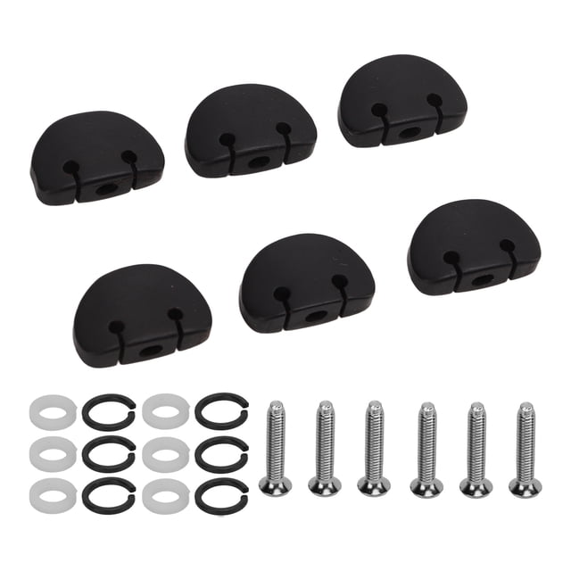 Juego de 6 botones de clavija de afinación de guitarra, afinador de Metal de ébano, botón de cabeza para guitarras eléctricas, forma semicircular grande