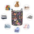 thumbnail image 4 of Balery Mushrooms Snails Butterflies Cesta de ropa redonda con asas, impermeable, independiente, para ropa, juguetes, dormitorio y familia-Small, 4 of 6