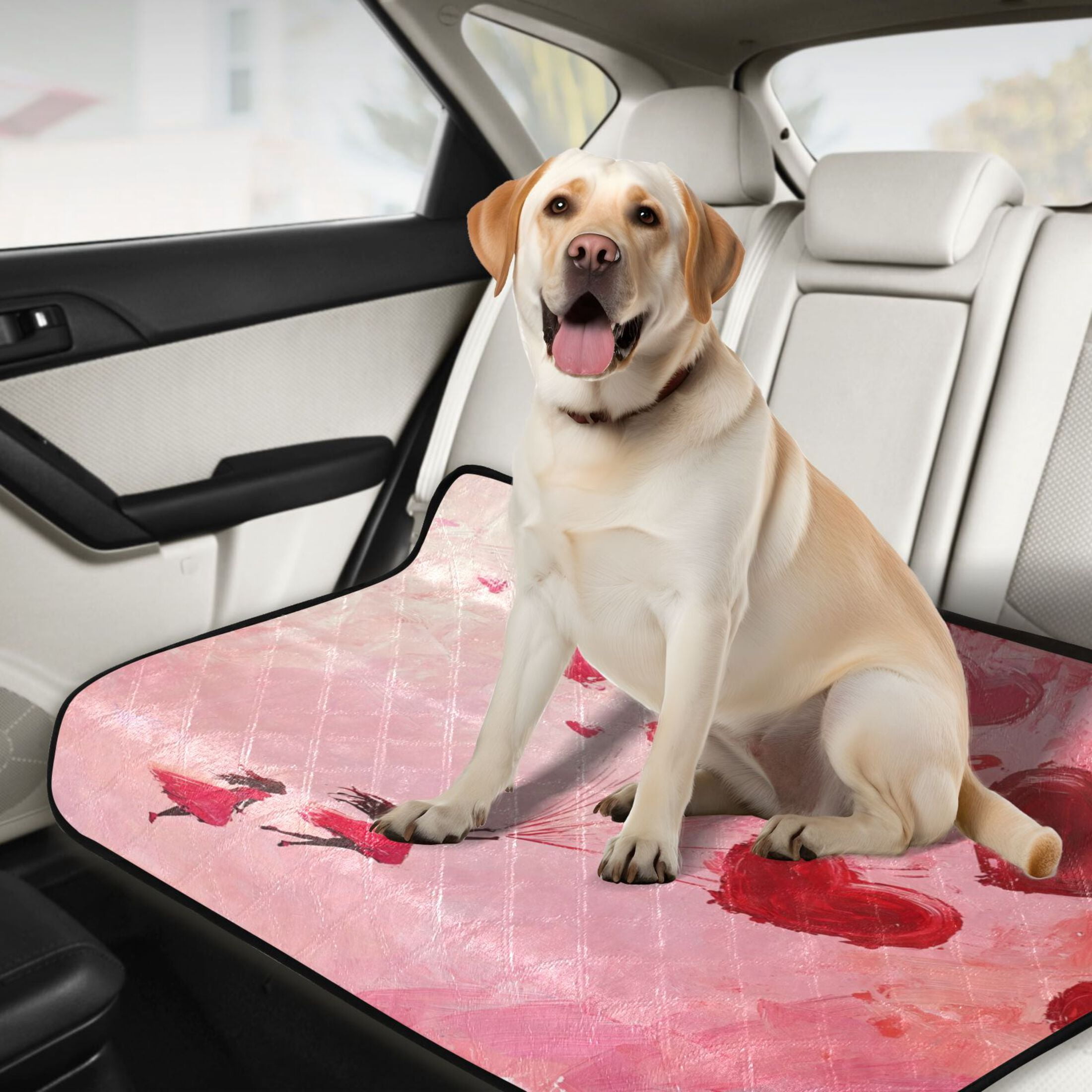 Qxltty Release Red Heart Balloon Cat litter Pads Pet Set of 2 Diaper Mats Center Anti-leakage Layer Absorbent Soft and Comfortable