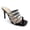 BLACK, variant on COM STARR Women's Sandals, PU Soft Insole, Four Straps with Sparkling Rhinestones, Slip-On Elegant High Heel Sandals for Women