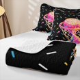 thumbnail image 4 of Castle Fairy Basketball Ice Cream Quilt Full,Sport Theme Graffiti Splash Full Bedspread Sets,Black Pink, 4 of 7