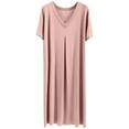 thumbnail image 1 of LOVZFMLL Fashion Women's Short Sleeve-Neck Dress Pink L, 1 of 7