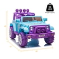 thumbnail image 7 of 12V Electric Kids Car Toy Unicorn Ride On Car with Remote Control, DIY Stickers, MP3, LED Lights, Full Function Doors, Four Wheels Suspension, 2 Motors, Purple / Cyan, 7 of 7