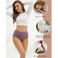 thumbnail image 4 of INNERSY Culottes Taille Haute pour Femmes en Coton Doux, sous-Vêtements Post-Partum pour Femmes, Lot de 5 (2TG, Violet Blush), 4 of 6