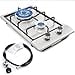 thumbnail image 3 of 12" Gas Cooktops, 2 Burner Drop-in Propane/Natural Gas Cooker, 12 Inch Stainless Steel Gas Stove Top Dual Fuel Easy to Clean (12Wx20L), 3 of 4