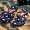 thumbnail image 3 of Chririnla Women's Beach Sandals American Flag Print Casual Non-Slip Comfortable Yoga Mat Flip Flops Lightweight Quick Dry Bathroom Shower Shoes with Arch Support, 3 of 7