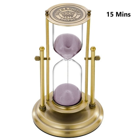 TITOUMI Vintage 15 Minute Hourglass, 360° Rotating Sand Timer Clock for Home, Desk, Office, Wedding Decorative,Purple