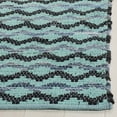 thumbnail image 2 of SAFAVIEH Montauk Harding Geometric Striped Cotton Runner Rug, Turquoise/Blue/Black, 2'3" x 8', 2 of 6