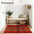 thumbnail image 3 of ODIKA 2'x3' Machine Washable Non-Slip Area Rug, Striking Tartan Stripe Design Featuring Dynamic Contrast And Angles High Traffic Rug, Red, 610518, 3 of 7