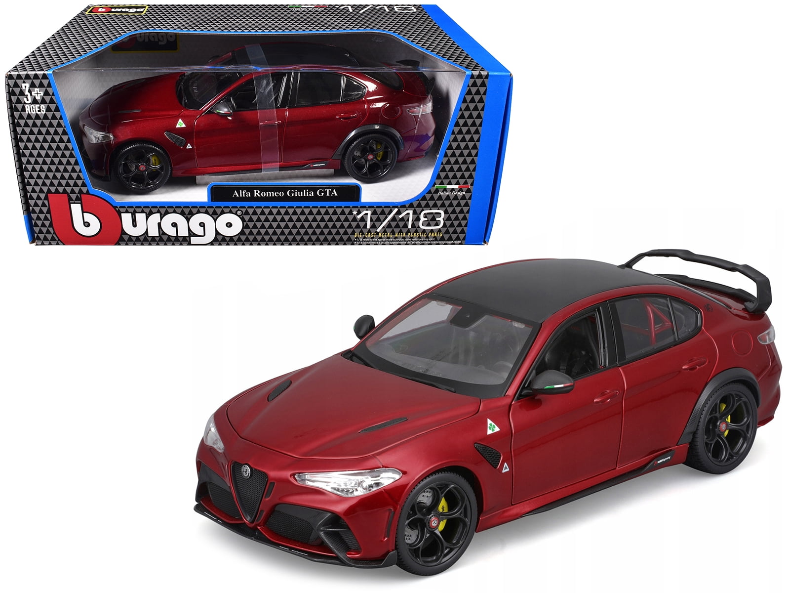 ☆burago Alfa Romeo Giulia GTA 1/18☆ Alfa Romeo Giulia GTA Red Metallic with Carbon Top 1/18 Die Cast