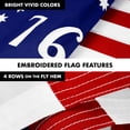 thumbnail image 5 of G128 Combo Pack: 6 Ft Tangle Free Aluminum Spinning Flagpole (White) & Bennington 76 Flag 3x5 Ft, ToughWeave Series Embroidered 300D Polyester | Pole with Flag Included, 5 of 9