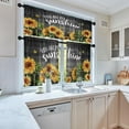 thumbnail image 2 of Sunflower Kitchen Curtains Farmhouse Window Curtains Valance and Tier Set 36 Inch, Wooden Background Rod Pocket Short Tier Curtain, Vintage Sunshine Small Curtains for Kitchen Decor, 2 of 6