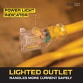 thumbnail image 5 of Iron Forge Cable 10 Foot Lighted Outdoor Extension Cord - 12/3 SJTW Heavy Duty Yellow Extension Cable with 3 Prong 15 AMP Grounded Plug for Safety, 5 of 7